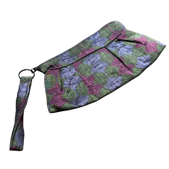 Maruca hand made in Boulder Colorado fabric wristlet clutch purse green purple - Picture 5 of 7